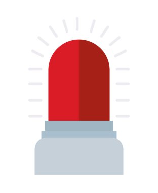 İzole edilmiş kırmızı siren alarm simgesi vektör tasarımı