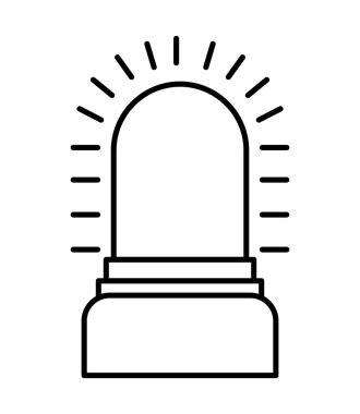 İzole edilmiş kırmızı siren alarm simgesi vektör tasarımı