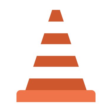 İzole edilmiş çizgili koni vektör tasarımı