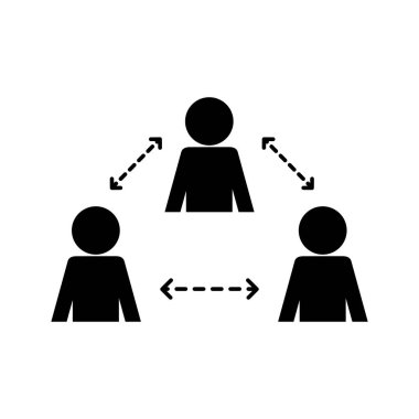 Avatar siluet biçim vektör tasarımı arasındaki sosyal uzaklık