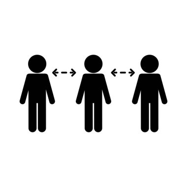 Avatar siluet biçim vektör tasarımı arasındaki sosyal uzaklık