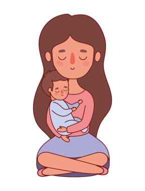 Bebek vektör tasarımlı anne