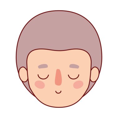 Kahverengi saç vektör tasarımlı çocuk çizgi filmi