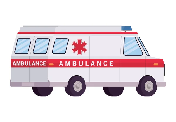 Ambulans paramedik araba yan görünüm vektör tasarımı — Stok Vektör