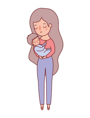 Bebek vektör tasarımlı anne