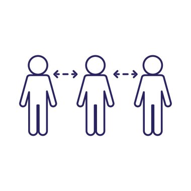 Avatarlar çizgi biçim vektör tasarımı arasındaki sosyal uzaklık