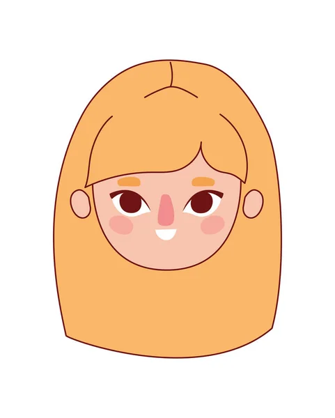 Hoofd vrouw cartoon met blond haar vector ontwerp — Stockvector