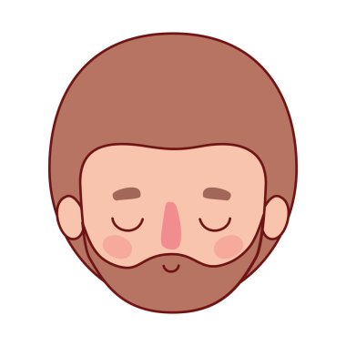 Sakal vektör tasarımlı izole kafa karikatürü.