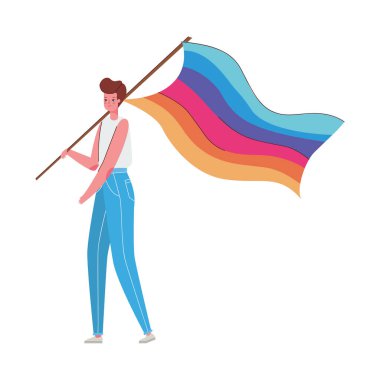 lgtbi bayrak tasarımı olan kadın karikatürü
