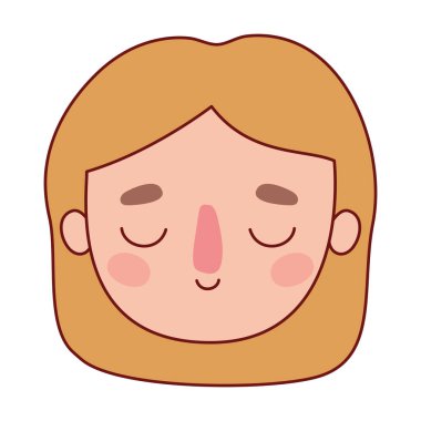 baş kadın çizgi film sarı saç vektör tasarımı ile