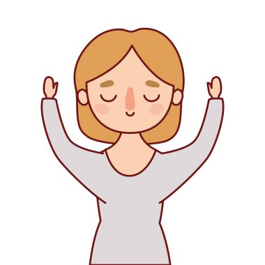 Sarı saç vektör tasarımlı Avatar kadın çizgi filmi