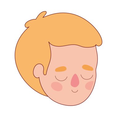 Erkek başlı çizgi film vektör tasarımı