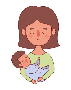 Bebek vektör tasarımlı anne