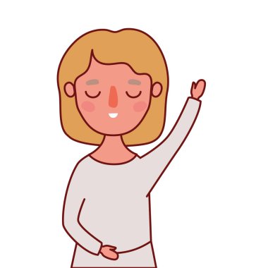 Sarı saç vektör tasarımlı Avatar kadın çizgi filmi