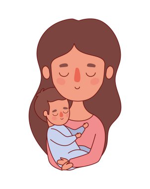 Bebek vektör tasarımlı anne