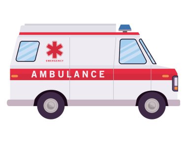 Ambulans paramedik araba yan görünüm vektör tasarımı