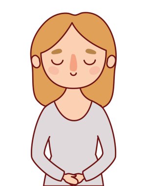 Sarı saç vektör tasarımlı Avatar kadın çizgi filmi