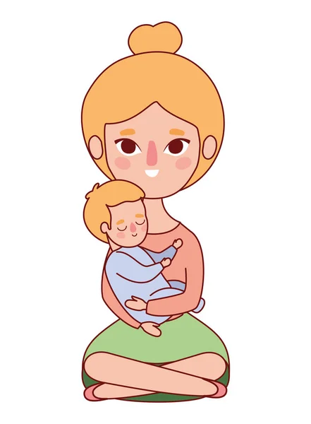 Мати з дитиною Векторний дизайн — стоковий вектор