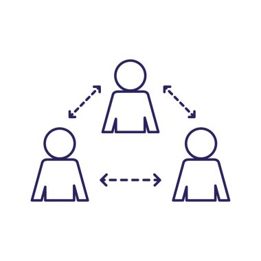Avatarlar çizgi biçim vektör tasarımı arasındaki sosyal uzaklık