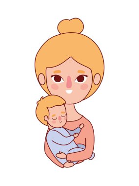 Bebek vektör tasarımlı anne