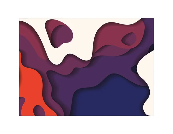 フレームベクトル設計内の紫色とオレンジ色の波の背景 — ストックベクタ