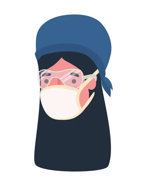Médico femenino con diseño de vectores de máscara — Vector de stock