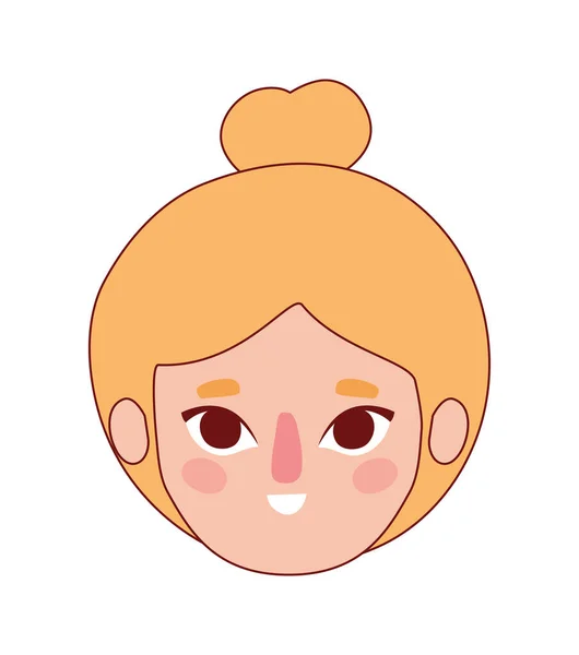 Testa di donna cartone animato con disegno vettoriale capelli biondi — Vettoriale Stock