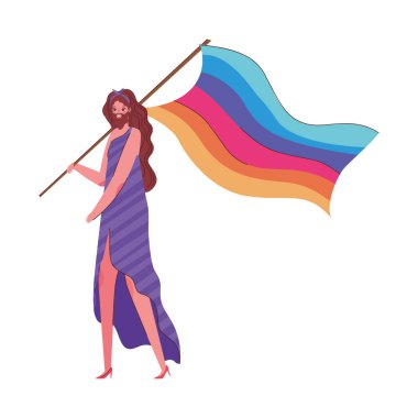 Kostümlü erkek çizgi filmi ve lgtbi bayrak tasarımı