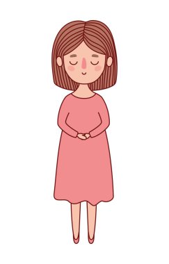 Kahverengi saç vektör tasarımlı Avatar kadın çizgi filmi