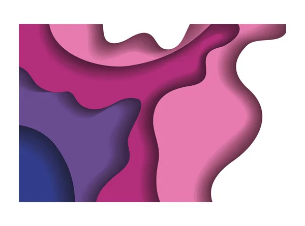 Paarse en roze golven achtergrond binnen frame vector ontwerp — Stockvector