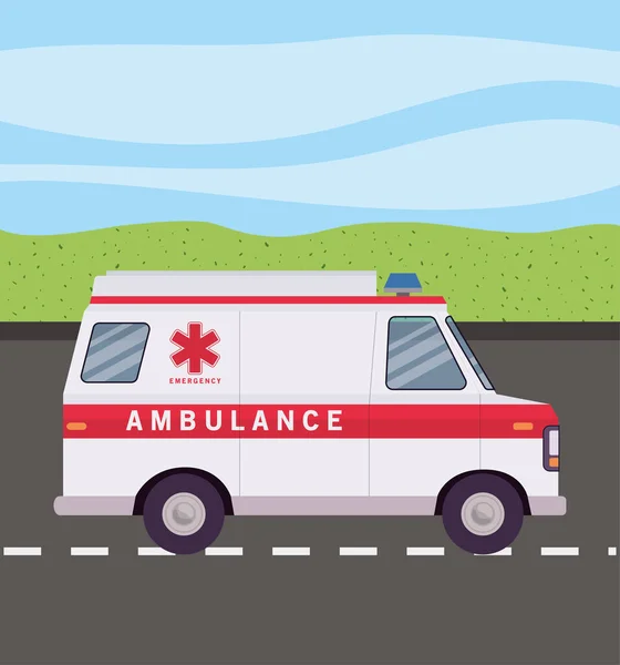 Sokak vektör tasarımında ambulans — Stok Vektör
