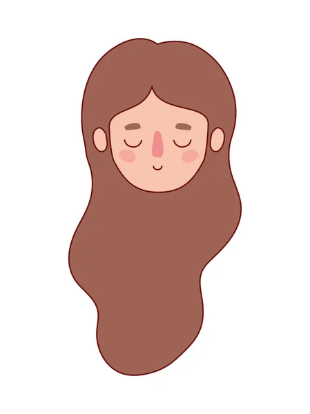 Мультфильм для женщин с каштановыми волосами — стоковый вектор