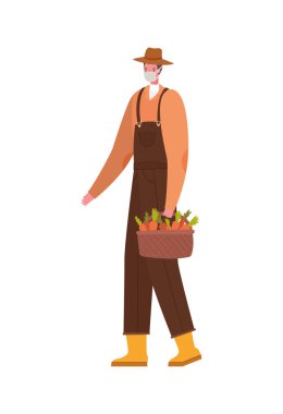 Maske vektör tasarımlı erkek bahçıvan