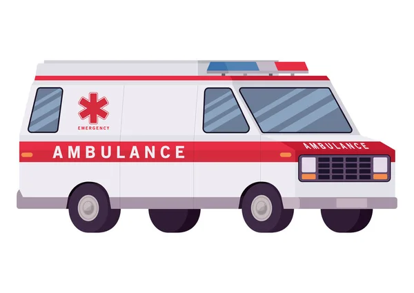 Ambulance záchranář auto boční pohled vektor design — Stockový vektor