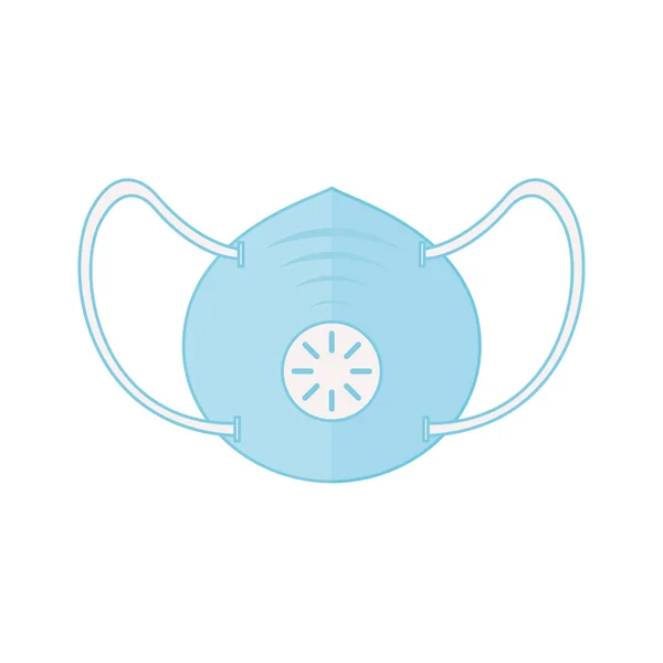 Máscara azul médica aislada con diseño de vectores del sistema respiratorio — Vector de stock