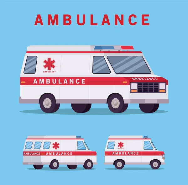 Ambulances paramedic cars side view vector design — Stock Vector