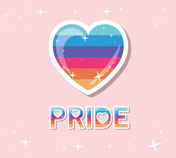 Lgtbi heart with pride text vector design — Stock Vector