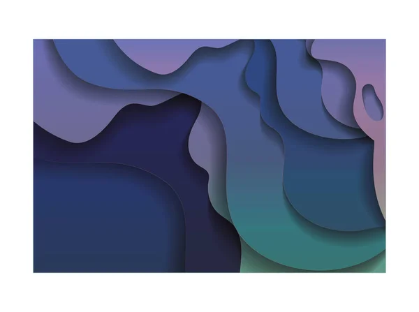 フレームベクトル設計内の青い波の背景 — ストックベクタ