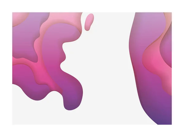 Lila und rosa Wellen Hintergrund im Rahmen Vektor-Design — Stockvektor