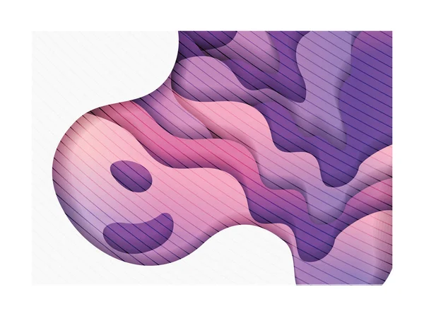 Purple and pink waves background inside frame vector design — Stock Vector