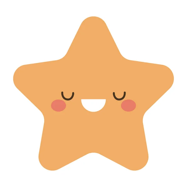 Diseño de vectores de dibujos animados estrella Kawaii — Vector de stock