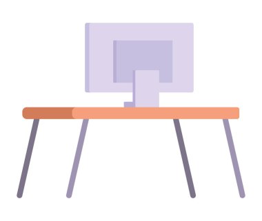 Masa başı vektör tasarımında izole edilmiş dijital bilgisayar