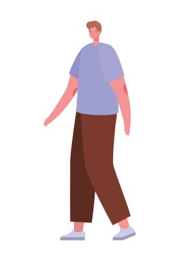 Rastgele giysi vektör tasarımı ile izole edilmiş Avatar Adam karikatürü