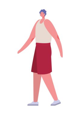 İzole edilmiş avatar adam çizgi filmi spor giyim vektör tasarımı