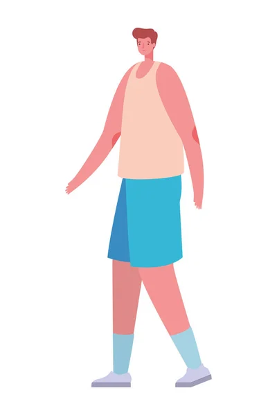 Изолированный аватар man мультфильм со спортивным векторным дизайном — стоковый вектор