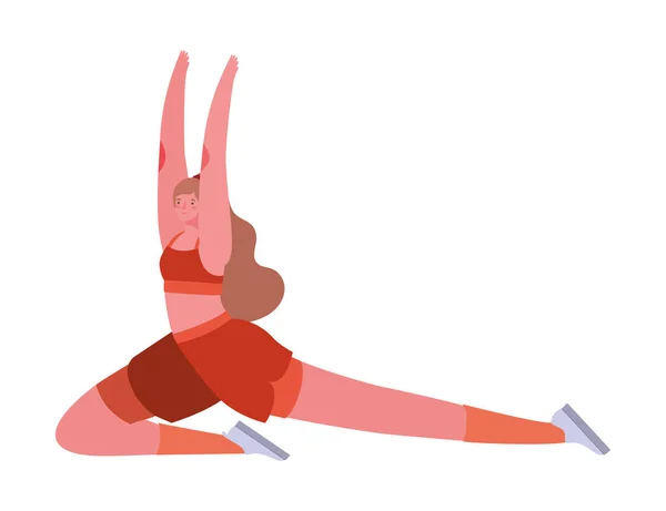 穿着运动服的女人做瑜伽矢量设计 — 图库矢量图片