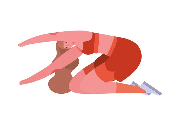 Femme avec des vêtements de sport faisant yoga vecteur design — Image vectorielle