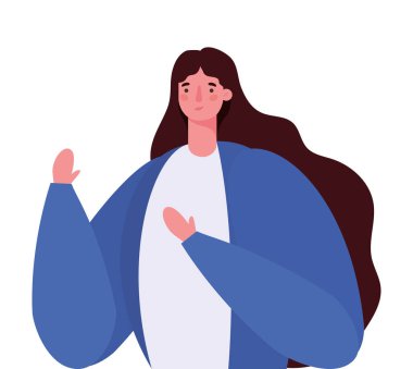 İzole edilmiş Avatar kadın çizgi film vektör tasarımı