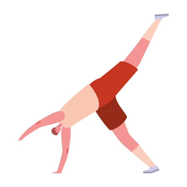Homme avec des vêtements de sport faisant yoga vecteur design — Image vectorielle