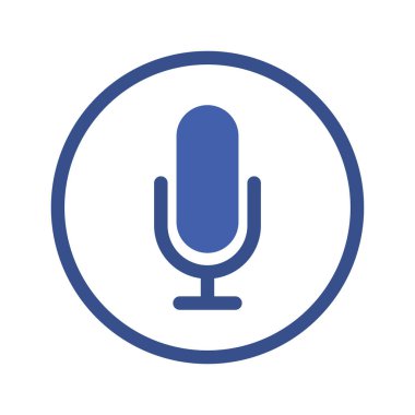 Müzik mikrofonu daire içinde vektör tasarımı